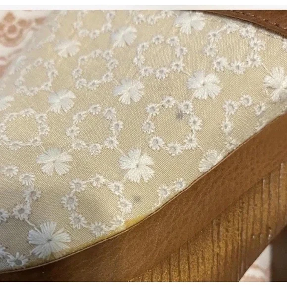 Embroidered Floral Boho Cream & Brown Platform Clog - Picture 8 of 8